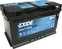 EK800 EXIDE akku AGM 80Ah, 800 A, J+ 315x175x190mm EXIDE 