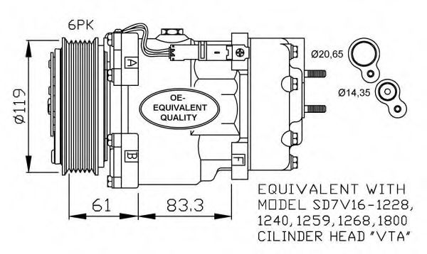 WCP161R Compresor Aer Conditionat QWP 