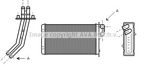 FRA-RT6170 Fűtőradiátor (VALEO-tip. cső toldattal) IHAROS 