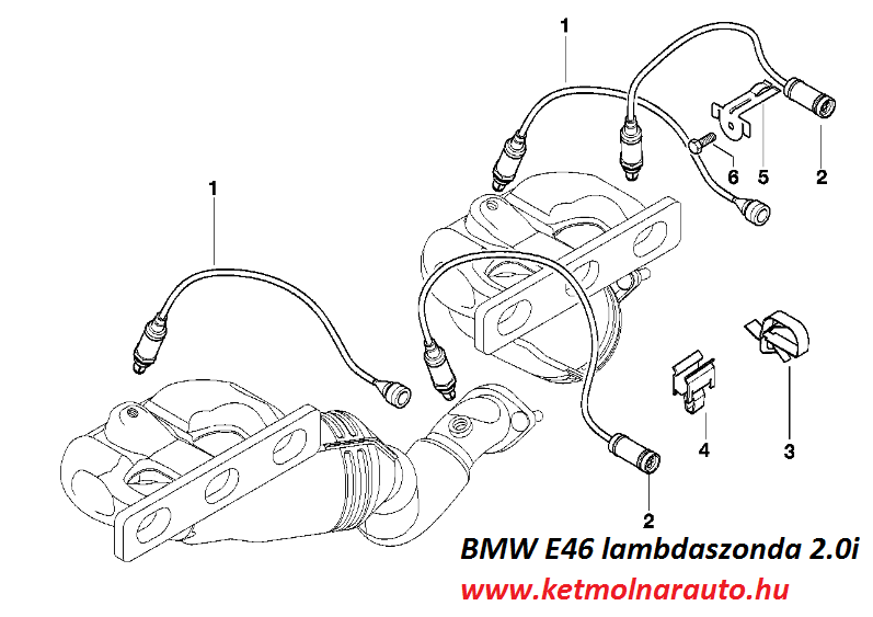 BMW E46 lambdaszonda helye